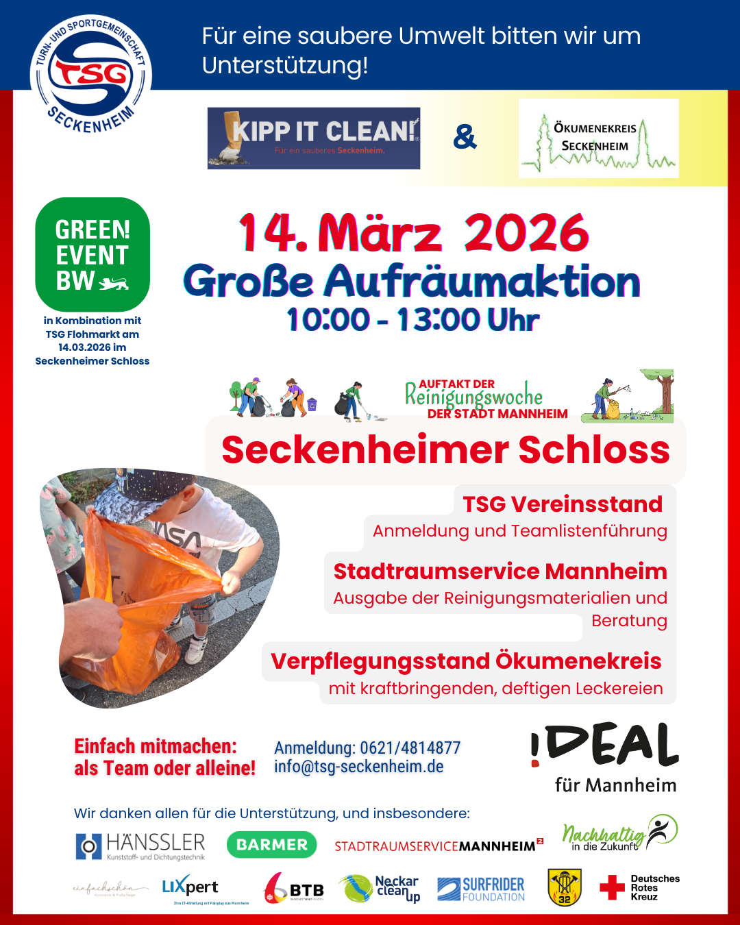 5. große Aufräumaktion rund ums Seckenheimer Schloss