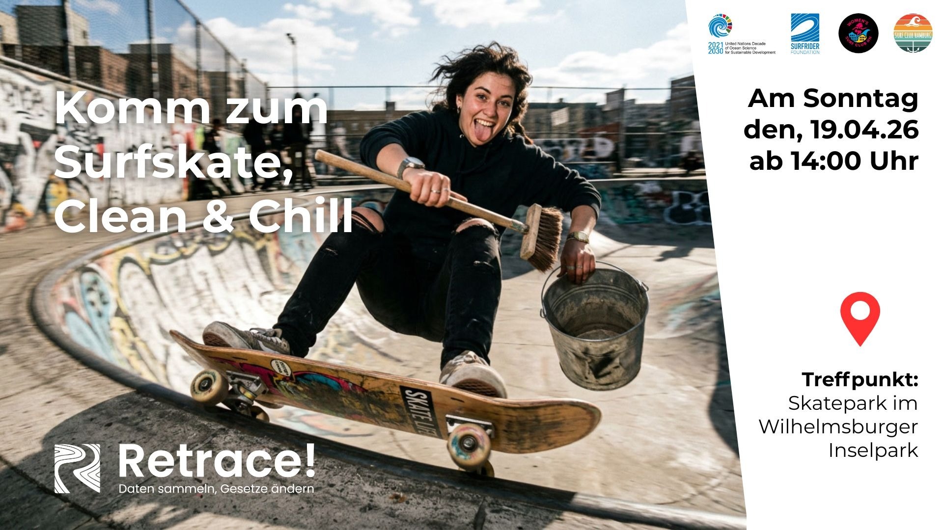 Surfskate, Müllsammelaktion & Chill – Retrace! Launch