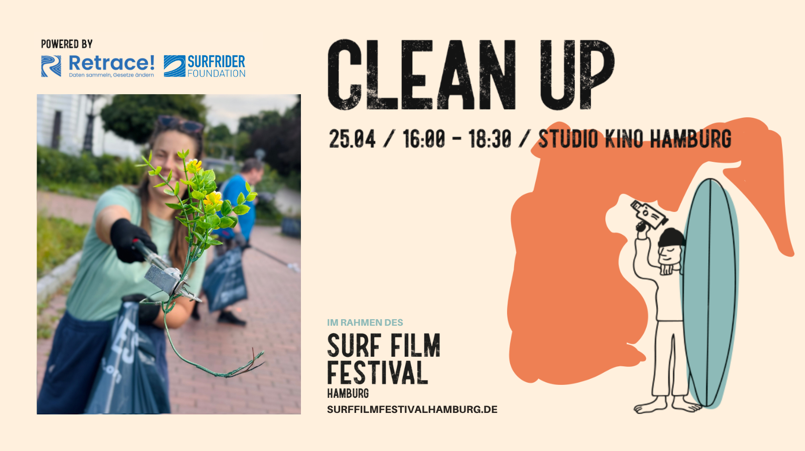 Retrace! Müllsammelaktion beim Surf Film Festival Hamburg