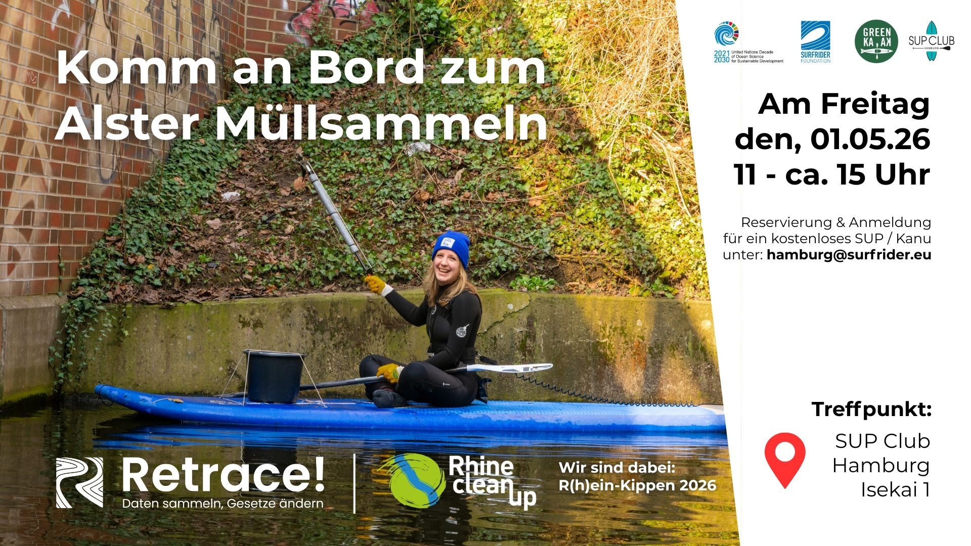 ELBE-R(H)EIN-KIPPEN: Retrace! Müllsammelaktion