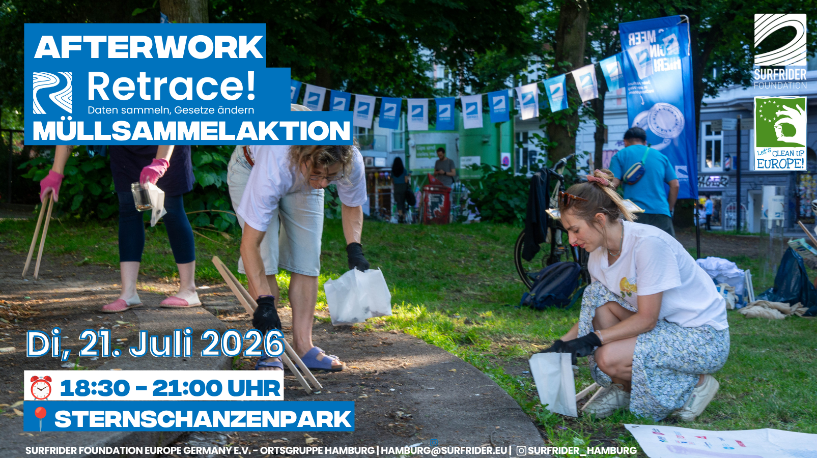 🪣🧤 Retrace! Müllsammelaktion am Sternschanzenpark