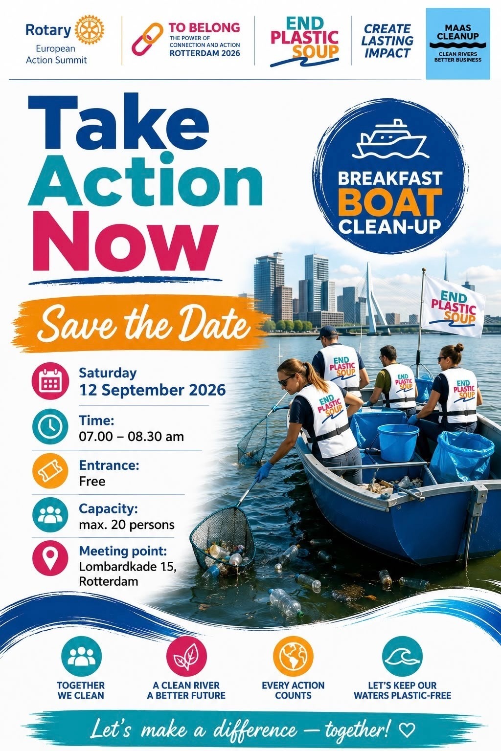 NLRotteMaas RotarySummit BreakfastBoat Plastic Fishing