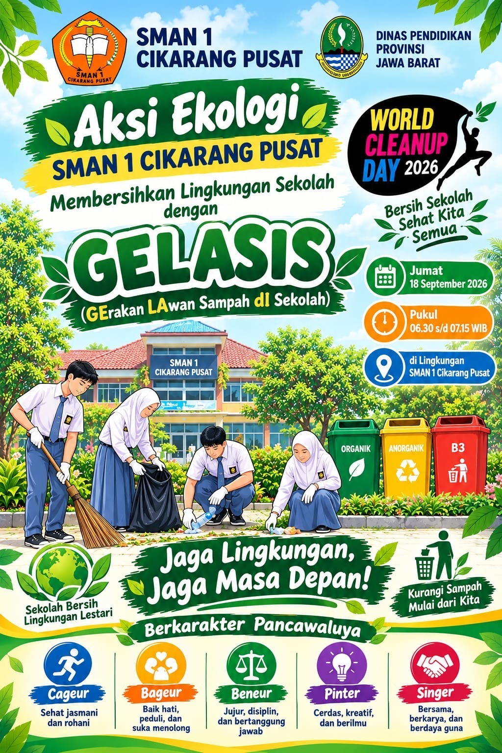 Membersihkan Lingkungan Sekolah dengan GELASIS (GErakan LAwan Sampah dI Sekolah)